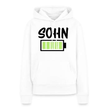Sohn - Akku - Frauen Premium Bio Hoodie - Weiß - Vorne - Julia (174cm)