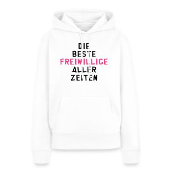 Freiwilliger - Freiwillige - Ehrenamt Solidarität - Frauen Premium Bio Hoodie - Weiß - Vorne - Julia (174cm)