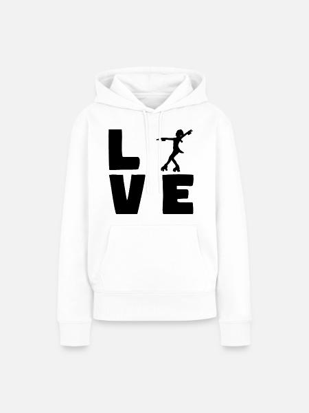 Rollerskating LOVE - Frauen Premium Bio Hoodie - Weiß
