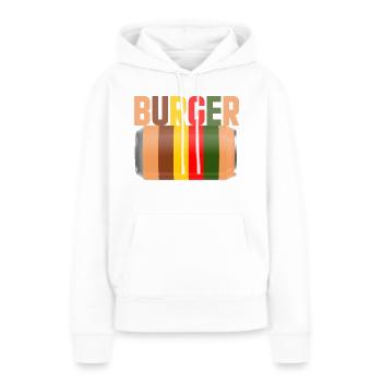 burger fast food - Sweat à capuche Premium bio Femme - blanc - Devant - Julia (174cm)