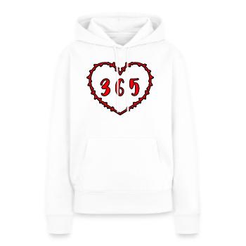 AMOUR LOVE 365 Days a Year - Sweat à capuche Premium bio Femme - blanc - Devant - Julia (174cm)