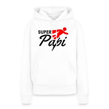 Super Papi Text mit Figur flieger rot Geschenkidee - Frauen Premium Bio Hoodie - Weiß - Vorne - Julia (174cm)