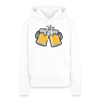 Cruches à bière grillée - Sweat à capuche Premium bio Femme - blanc - Devant - Julia (174cm)