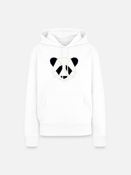 Panda geometrisch - Frauen Premium Bio Hoodie - Weiß