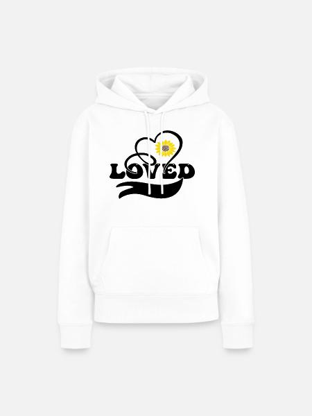 Loved - Frauen Premium Bio Hoodie - Weiß