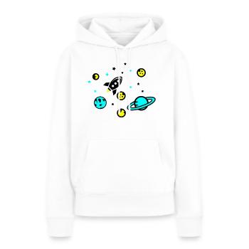 Univers - Sweat à capuche Premium bio Femme - blanc - Devant - Julia (174cm)