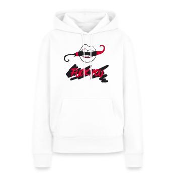 Fick dich - Frauen Premium Bio Hoodie - Weiß - Vorne - Julia (174cm)