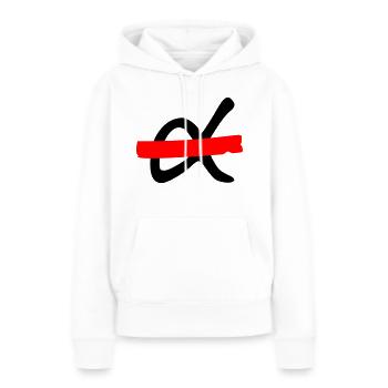 NO Macho logo - Sweat à capuche Premium bio Femme - blanc - Devant - Julia (174cm)