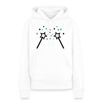 Baguette 002 - Sweat à capuche Premium bio Femme - blanc - Devant - Julia (174cm)