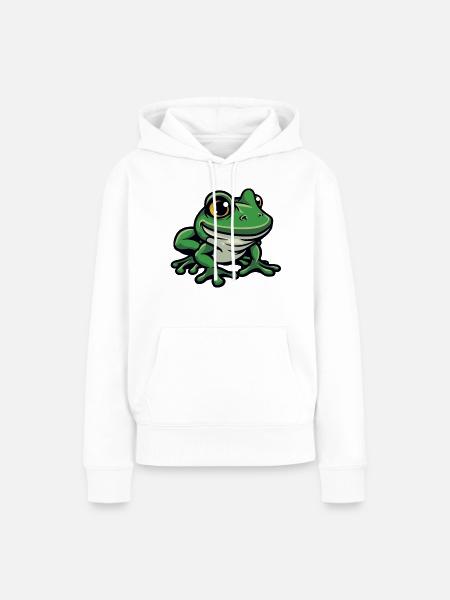 frosch - Frauen Premium Bio Hoodie - Weiß
