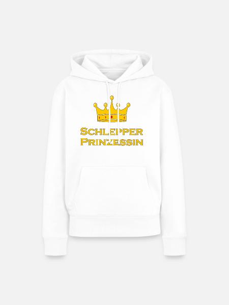 Schlepper Prinzessin – Krönendes Design - Frauen Premium Bio Hoodie - Weiß
