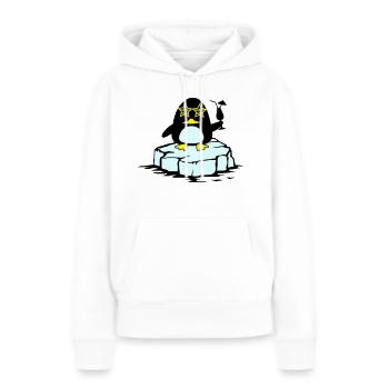 Pingouin de plage Banquise - Sweat à capuche Premium bio Femme - blanc - Devant - Julia (174cm)