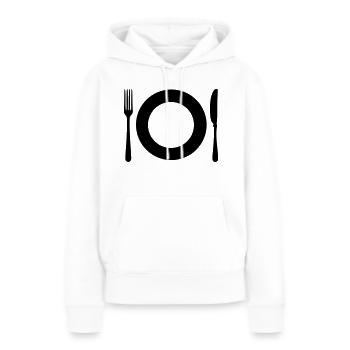 Couvert - Sweat à capuche Premium bio Femme - blanc - Devant - Julia (174cm)