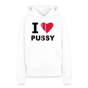 J'aime la - Sweat à capuche Premium bio Femme - blanc - Devant - Julia (174cm)
