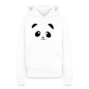 panda face - Sweat à capuche Premium bio Femme - blanc - Devant - Julia (174cm)