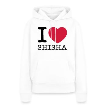 j'aime shisha - Sweat à capuche Premium bio Femme - blanc - Devant - Julia (174cm)
