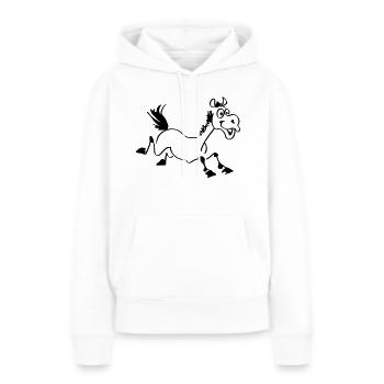 Cheval marrant - Sweat à capuche Premium bio Femme - blanc - Devant - Julia (174cm)