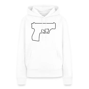 pistole - Frauen Premium Bio Hoodie - Weiß - Vorne - Julia (174cm)