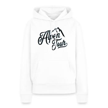 alpen tour - Frauen Premium Bio Hoodie - Weiß - Vorne - Julia (174cm)