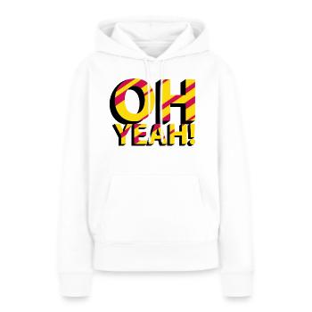 OH OUI! - Sweat à capuche Premium bio Femme - blanc - Devant - Julia (174cm)