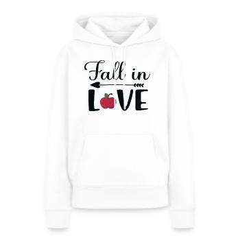 Cas d’amour - Sweat à capuche Premium bio Femme - blanc - Devant - Julia (174cm)