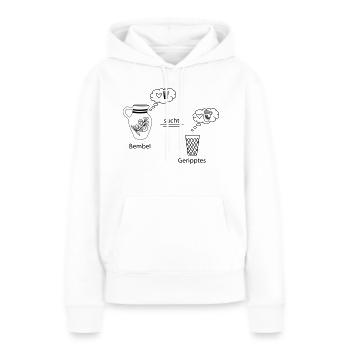 Denkblasen Bembel und Geripptes - Frauen Premium Bio Hoodie - Weiß - Vorne - Julia (174cm)