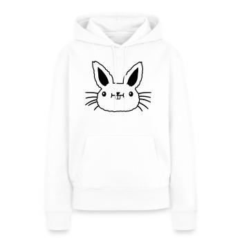 Gesicht kleiner kawaii Hase - Frauen Premium Bio Hoodie - Weiß - Vorne - Julia (174cm)