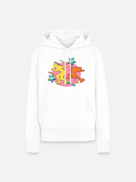80s rollerblader - Frauen Premium Bio Hoodie - Weiß