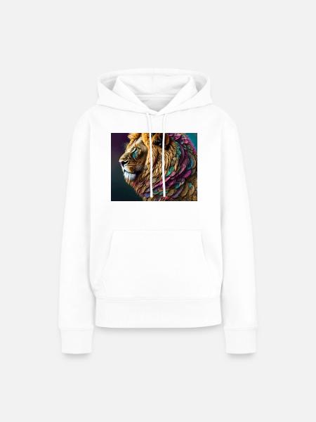 Löwe - Frauen Premium Bio Hoodie - Weiß