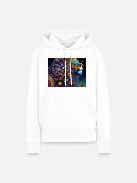 Löwe - Frauen Premium Bio Hoodie - Weiß