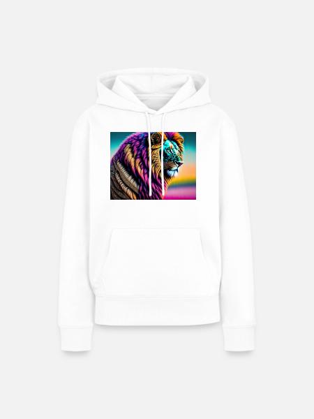 Löwe - Frauen Premium Bio Hoodie - Weiß