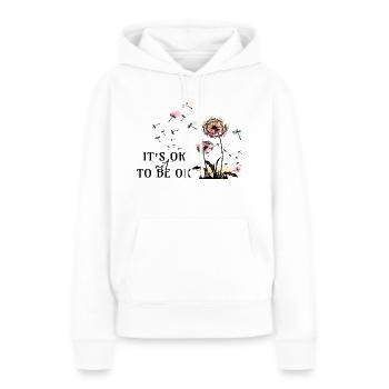 It´s ok not to be ok - Frauen Premium Bio Hoodie - Weiß - Vorne - Julia (174cm)