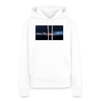 Nachts auf der Autobahn in Berlin - Frauen Premium Bio Hoodie - Weiß - Vorne - Julia (174cm)