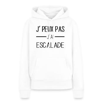 Escalade passion, sommets à conquérir! - Sweat à capuche Premium bio Femme - blanc - Devant - Julia (174cm)
