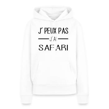 Safari - Sweat à capuche Premium bio Femme - blanc - Devant - Julia (174cm)