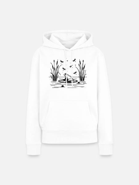 Frosch - Frauen Premium Bio Hoodie - Weiß