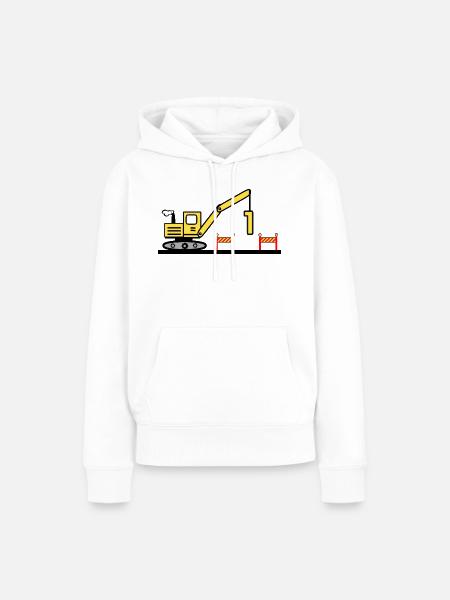 Bagger - Frauen Premium Bio Hoodie - Weiß