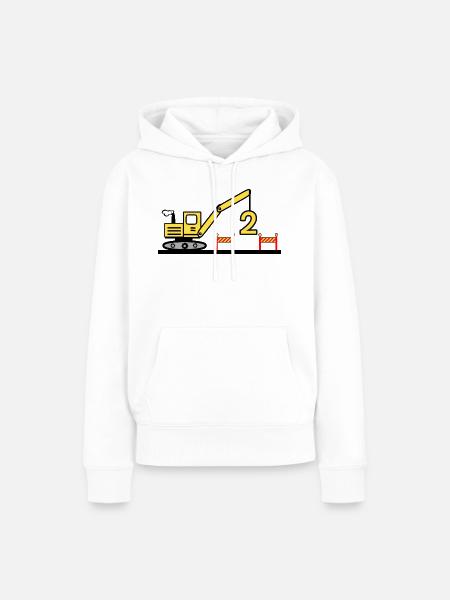 Bagger - Frauen Premium Bio Hoodie - Weiß