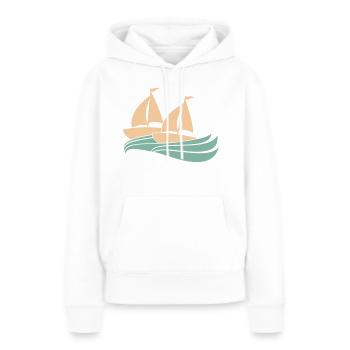 Deux navires Régate par équipe Régate de voile de compétition - Sweat à capuche Premium bio Femme - blanc - Devant - Julia (174cm)