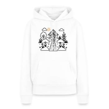 Schrebergarten Garten Natur - Frauen Premium Bio Hoodie - Weiß - Vorne - Julia (174cm)
