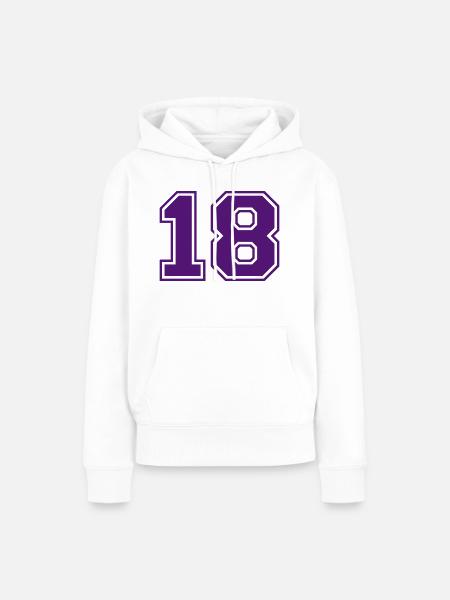 18 - Frauen Premium Bio Hoodie - Weiß