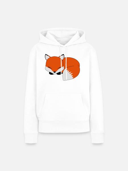 Schlafender Fuchs - Frauen Premium Bio Hoodie - Weiß