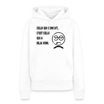 sam_deja_vomi_humour - Sweat à capuche Premium bio Femme - blanc - Devant - Julia (174cm)