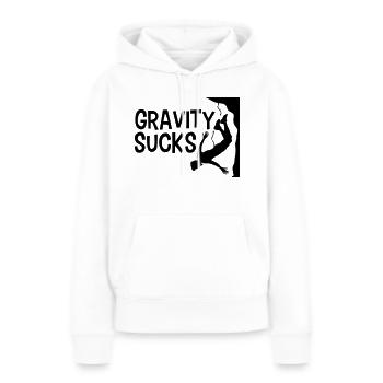 klettern gefaehrlich gravity sucks logo design lus - Frauen Premium Bio Hoodie - Weiß - Vorne - Julia (174cm)