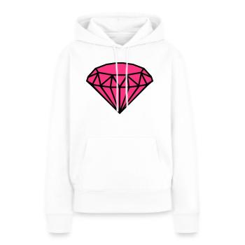 Diamant - Frauen Premium Bio Hoodie - Weiß - Vorne - Julia (174cm)