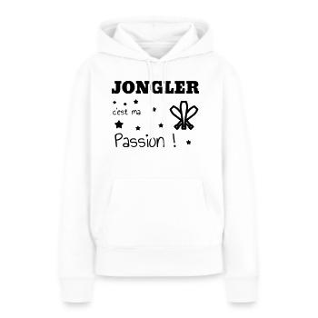 jongleur / jonglerie / jongleuse / cirque - Sweat à capuche Premium bio Femme - blanc - Devant - Julia (174cm)
