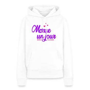 morue un jour morue toujours - Sweat à capuche Premium bio Femme - blanc - Devant - Julia (174cm)