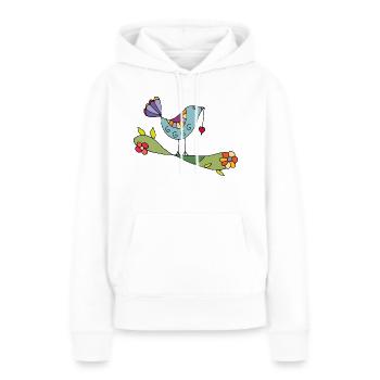 Oiseau - Sweat à capuche Premium bio Femme - blanc - Devant - Julia (174cm)