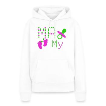 Mamy - Sweat à capuche Premium bio Femme - blanc - Devant - Julia (174cm)