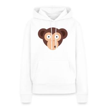 Singe singe - Sweat à capuche Premium bio Femme - blanc - Devant - Julia (174cm)